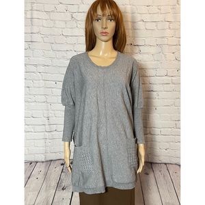 Escio Ponco Box Grey Viscose Sweater Size L/XL